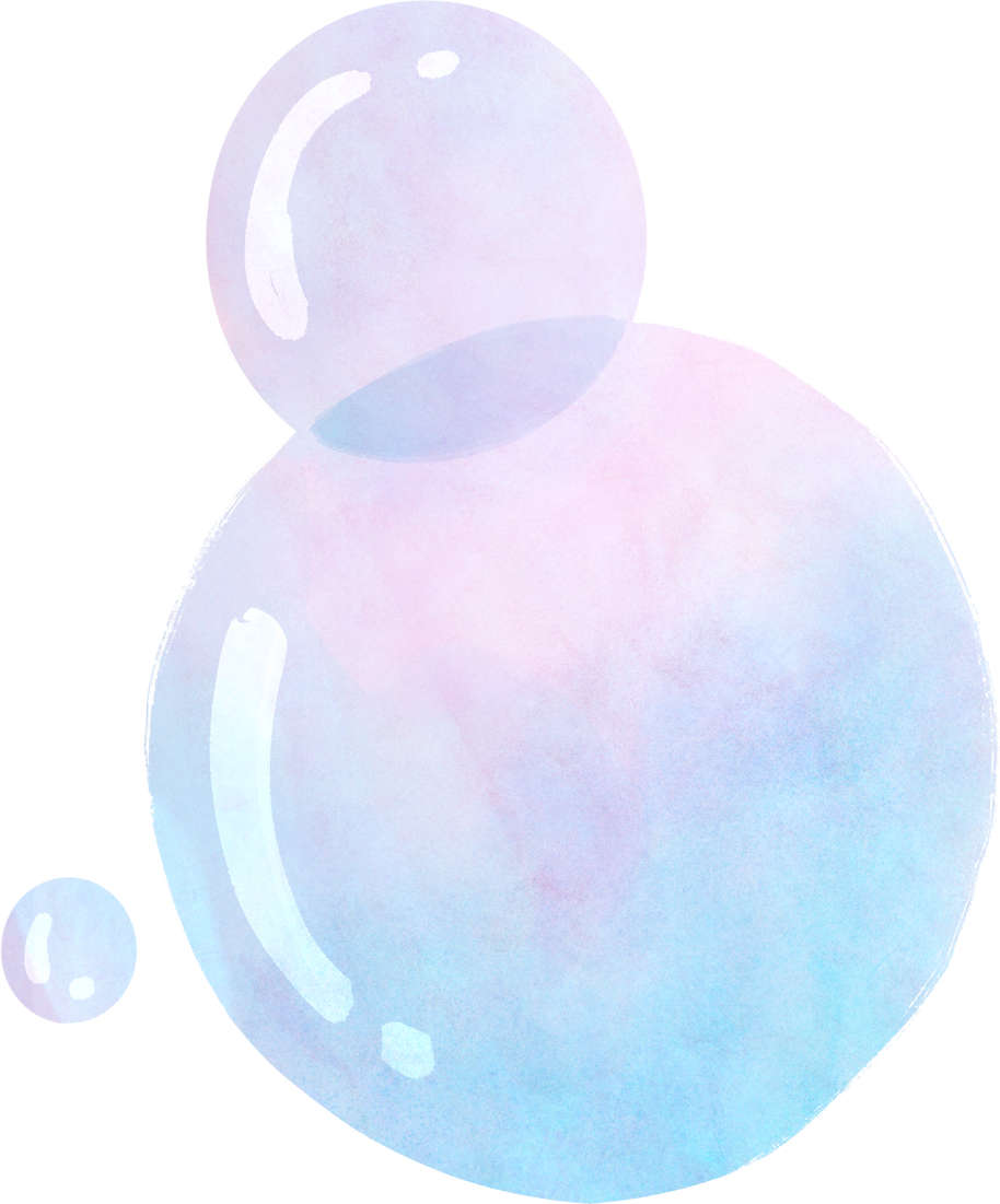 Watercolor Mermaid Birthday Bubbles